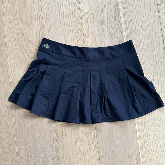 NWOT Lacoste Sport Pleated Tennis Skirt, Size 40, Navy, Lots of Stretch - Picture 1 of 7